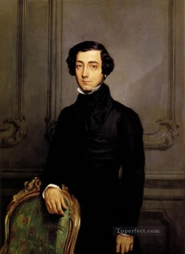 Théodore Chasseriau Painting - Retrato de Alexis de Toqueville 1850 romántico Theodore Chasseriau